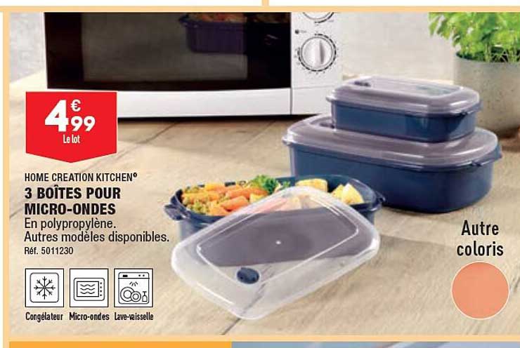 home création kitchen 3 boîtes pour micro-ondes