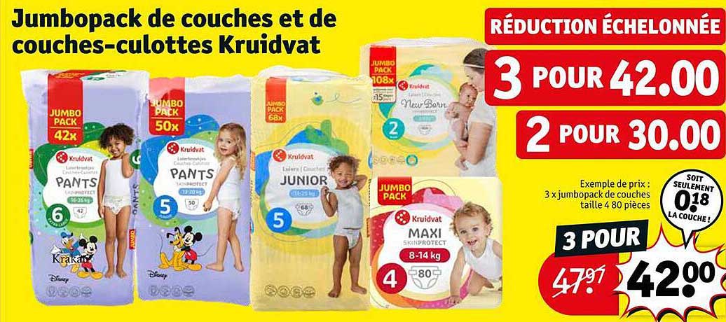 jumbopack de couches et de couches-culottes kruidvat