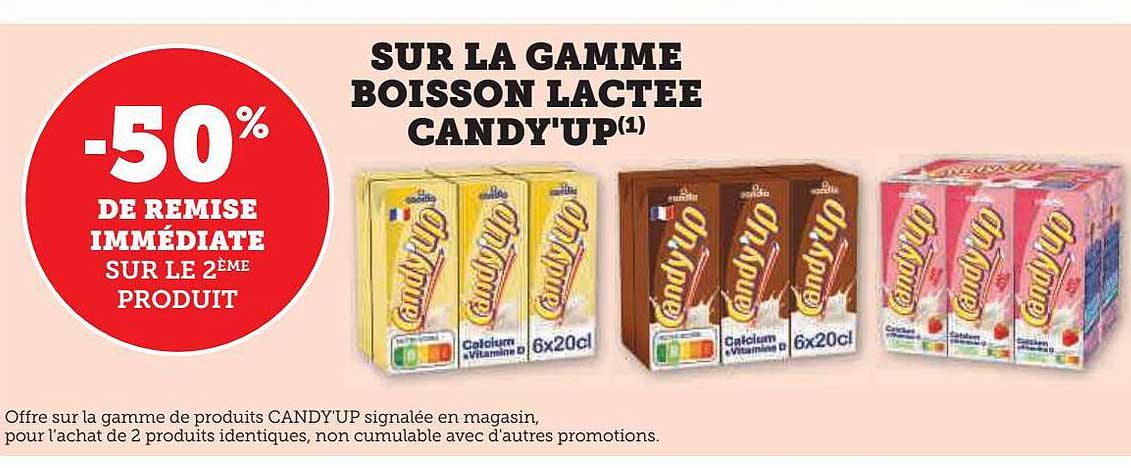 la gamme boisson lactée candy'up