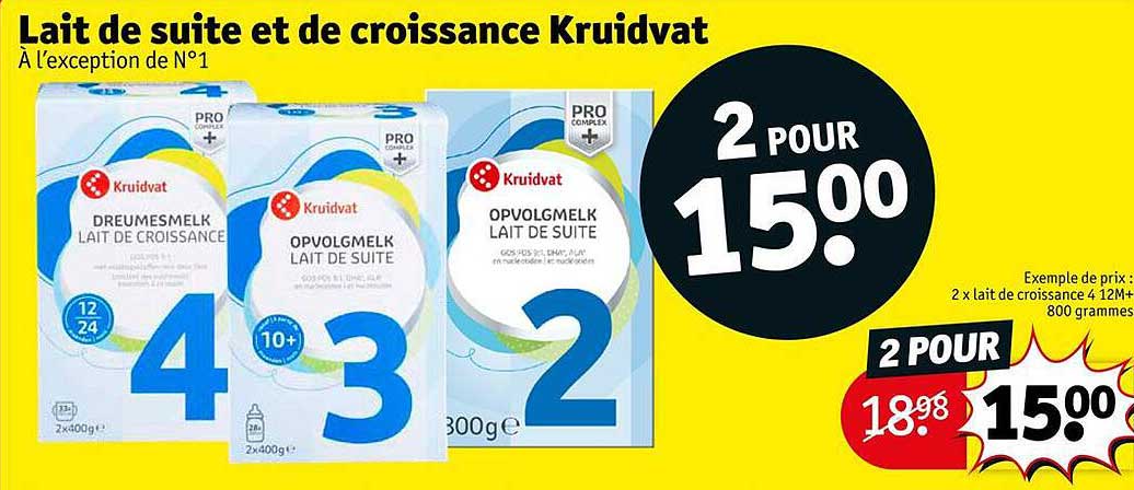 lait de suite et de croissance kruidvat