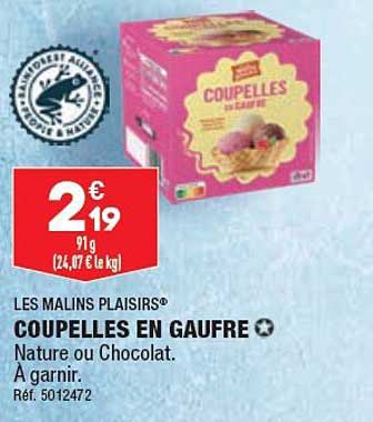 les malins plaisirs coupelles en gaufre