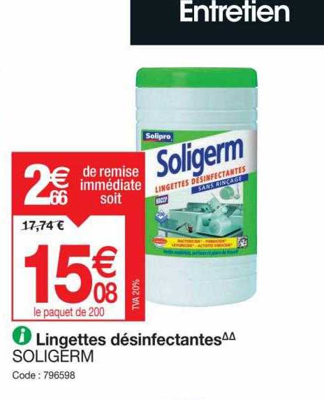 lingettes désinfectantes soligerm
