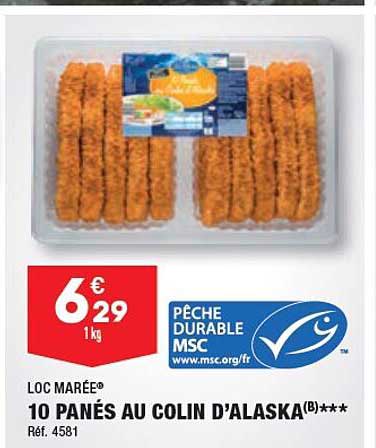 Loc Marée 10 Panés Au Colin D'alaska