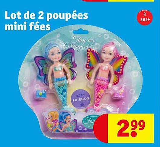 lot de 2 poupées mini fées