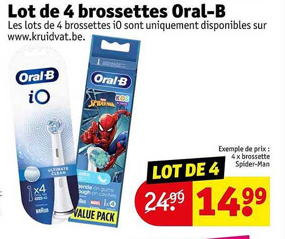 lot de 4 brossettes oral-b