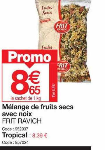 mélange de fruits secs avec noix frit ravich