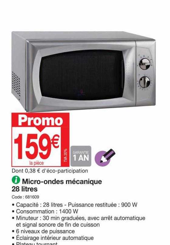 micro-ondes mécanique 28 litres