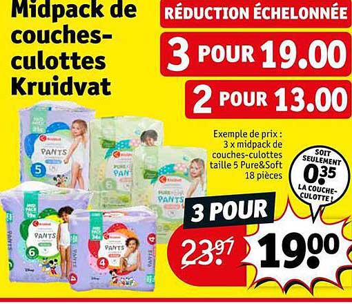 midpack de couches-culottes kruidvat