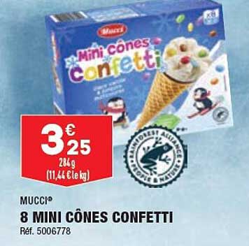 mucci 8 mini cônes confetti
