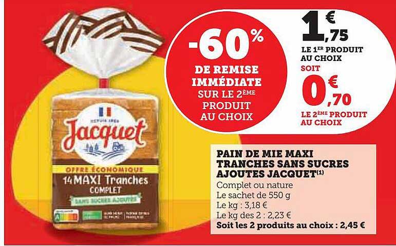 Pain De Mie Maxi Tranches Sans Sucres Ajoutés Jacquet