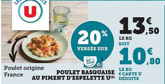 poulet basquaise au piment d'espelette u