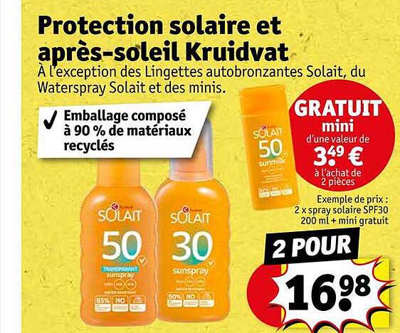 protection solaire et après-soleil kruidvat