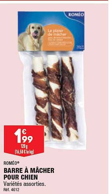 roméo barre à mâcher pour chien