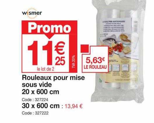rouleaux pour mise sous vide 20 x 600 cm