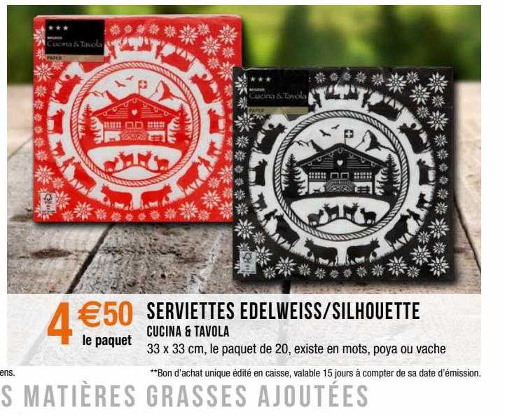 serviettes edelweiss/silhouette cucina & tavola