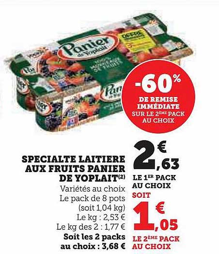 Spécialité Laitière Aux Fruits Panier De Yoplait