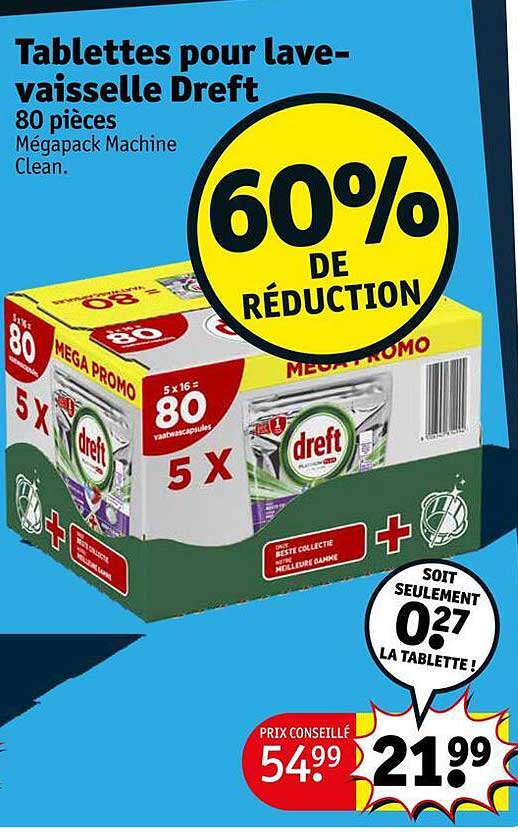 tablettes pour lave-vaisselle dreft