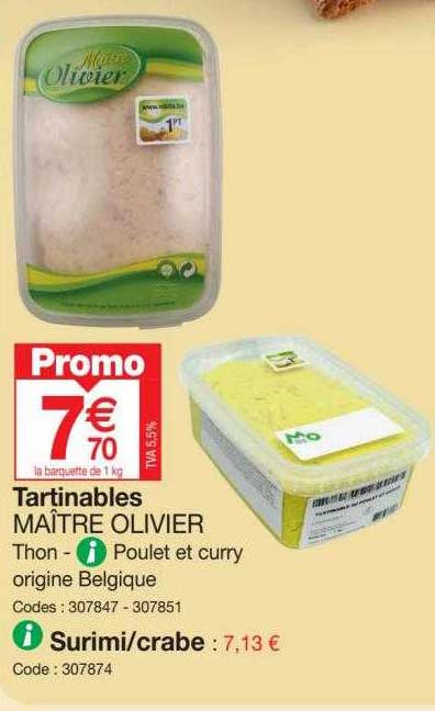 tartinables maître olivier