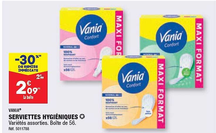 vania serviettes hygiéniques