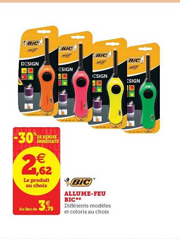 allume feu bic -30% de remise immédiate