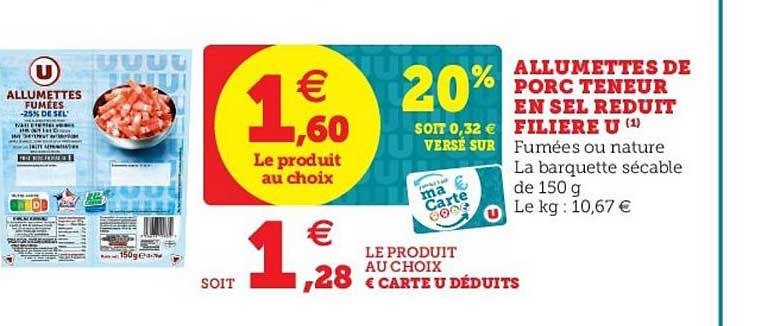 allumettes fumées teneur en sel réduit filière u