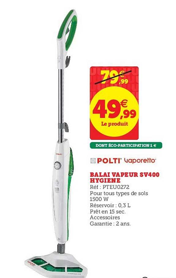 balai vapeur sv400 hygiène polti vaporetto