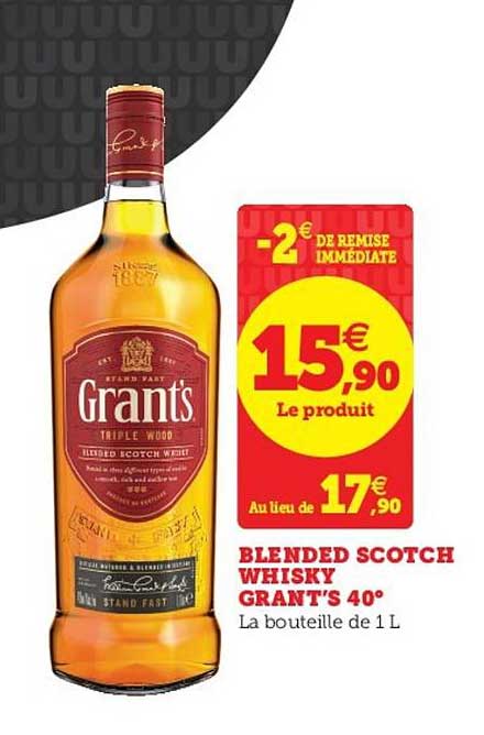 blended scotch whisky grant s 40°