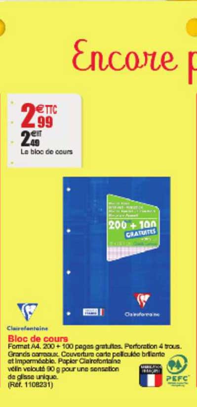 bloc de cours clairefontaine