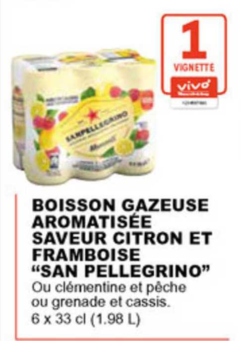 boisson gazeuse aromatisée saveur citron et framboise san pellegrino