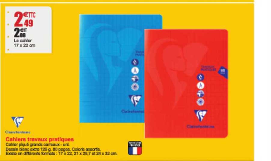 cahiers travaux pratiques clairefontaine