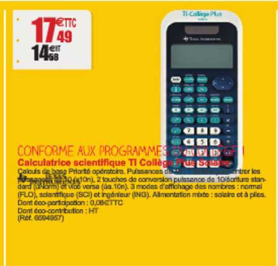 Calculatrice Scientifique Ti Collège