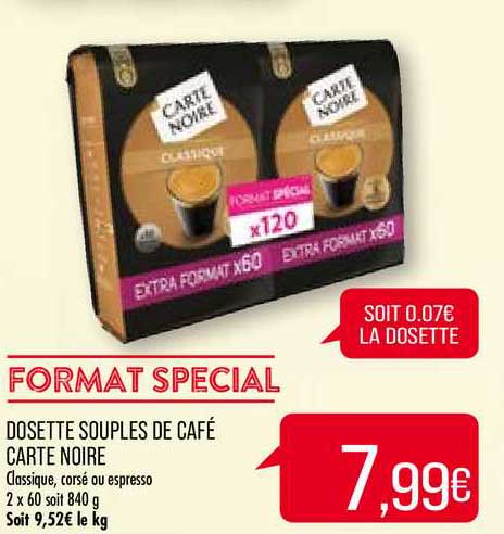 Dosette Souples Café Carte Noire