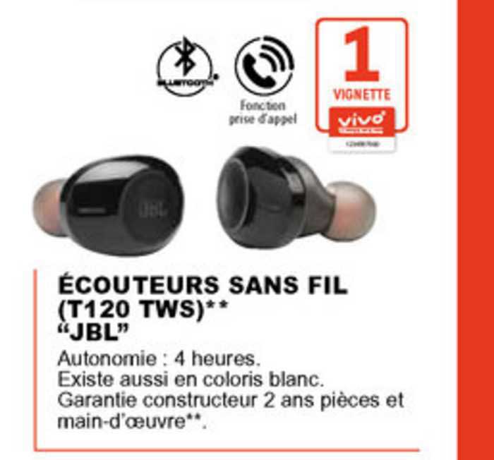 écouteurs sans fil t120 tws jbl