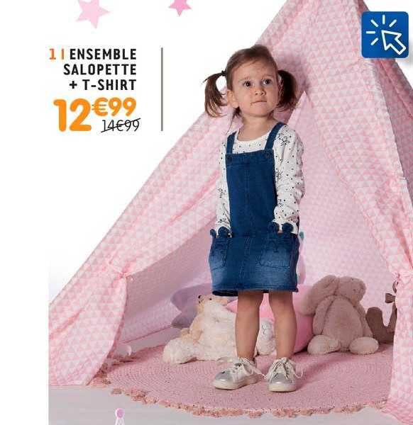 ensemble salopette + teeshirt