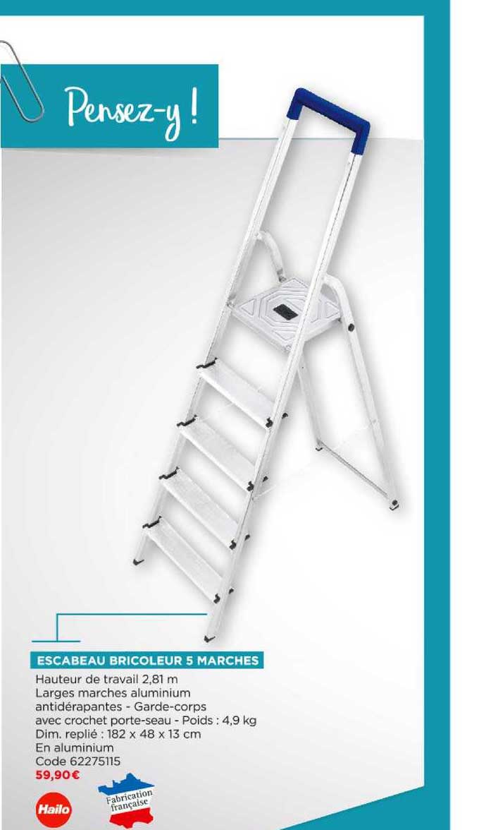 escabeau bricoleur 5 marches hailo