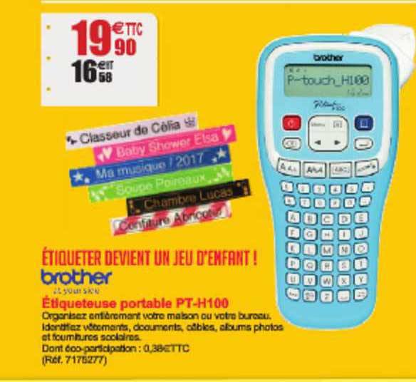 étiqueteuse portable pt h100 brother