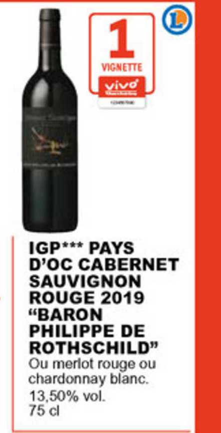 igp pays d'oc cabernet sauvignon rouge 2019 baron philippe de rothschild