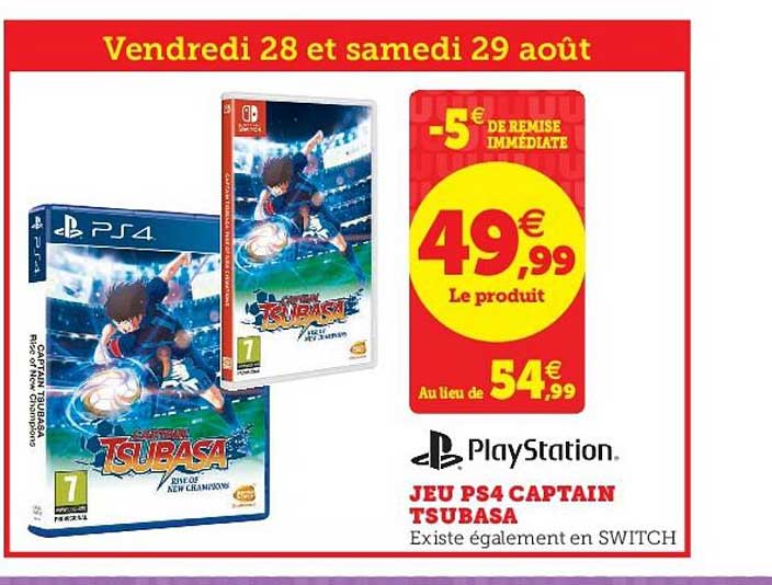jeu ps4 captain tsubasa playstation