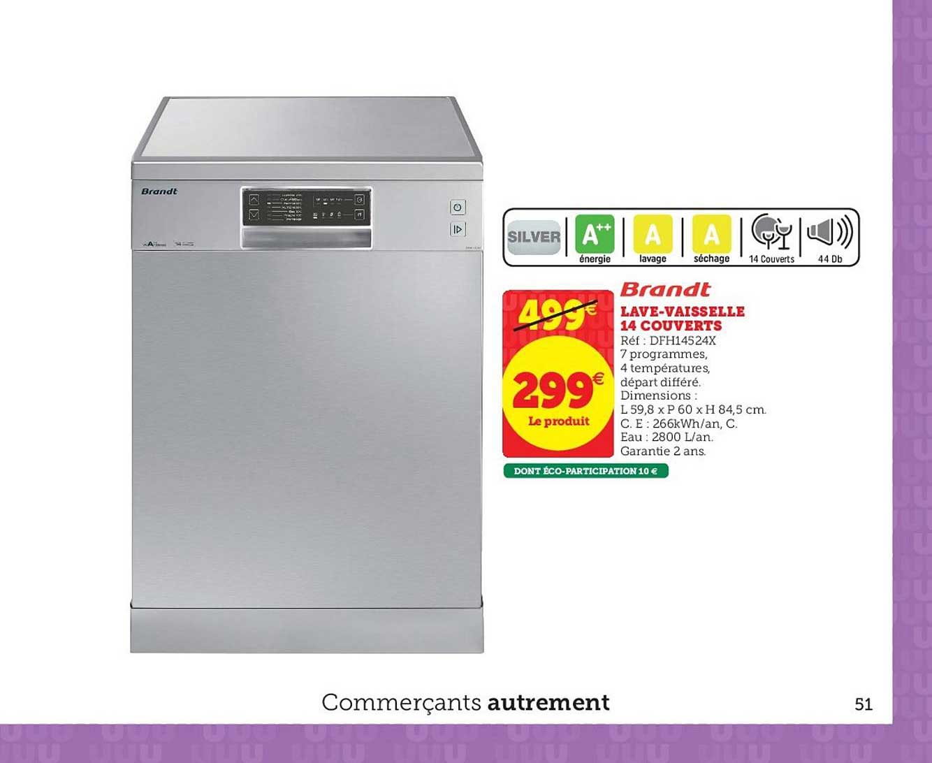 Lave Vaisselle 14 Couverts Brandt