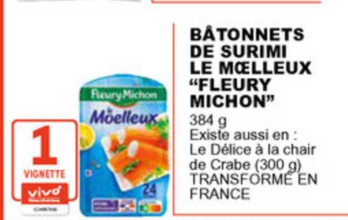 le moelleux bâtonnets de surimi fleury michon