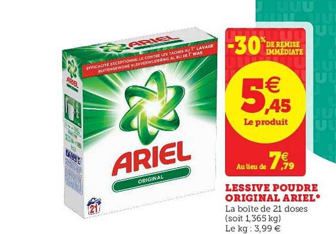 Lessive Poudre Original Ariel  -30% De Remise Immédiate