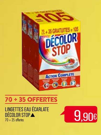 lingettes eau écarlate décolor stop