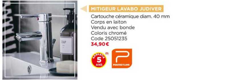 mitigeur lavabo judiver perfectline