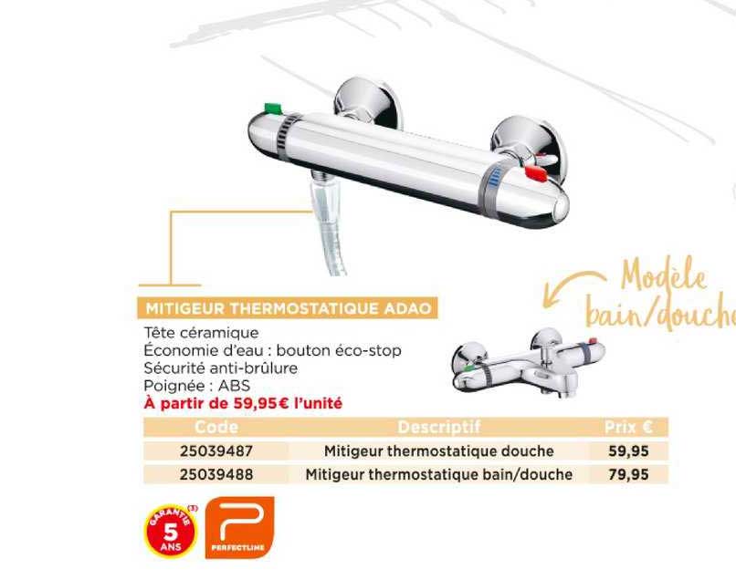 mitigeur thermostatique adao perfectline