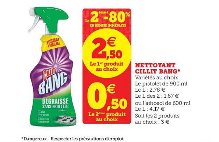 nettoyant cillit bang le 2ème à -80%