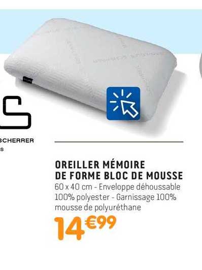 Oreiller Mémoire De Forme Bloc De Mousse