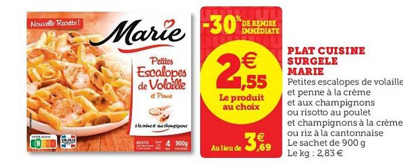Plat Cuisiné Surgelé Marie -30% De Remise Immédiate