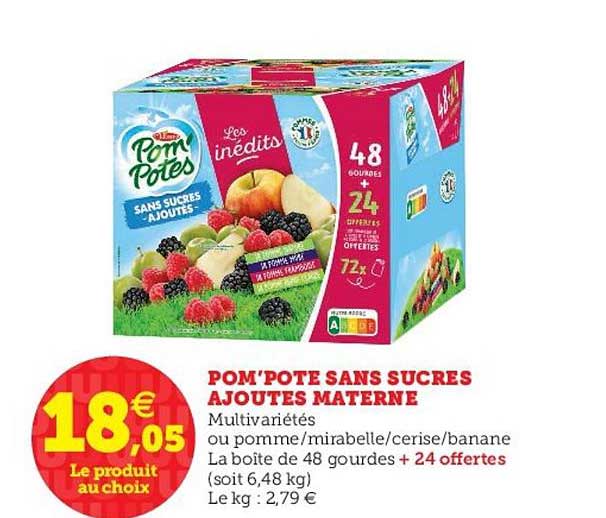 Pom Pote Sans Sucres Ajoutés Materne