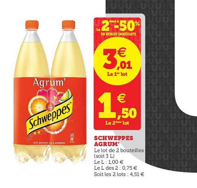 Schweppes Agrum Le 2e à -50%