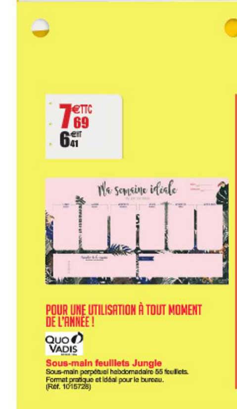 sous main feuillets jungle quo vadis